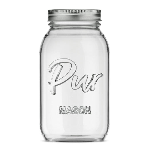 Pur Mason Regular Mouth Canning Glass Jar with Lid & Band, 32-oz/946-mL, 12-pk