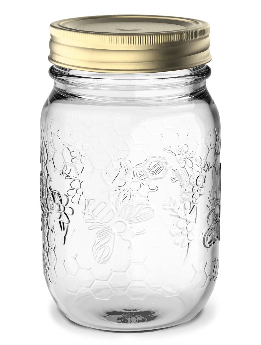 Pur Mason Regular Mouth Honey Bee Canning Jar, 16-oz, 4-pk