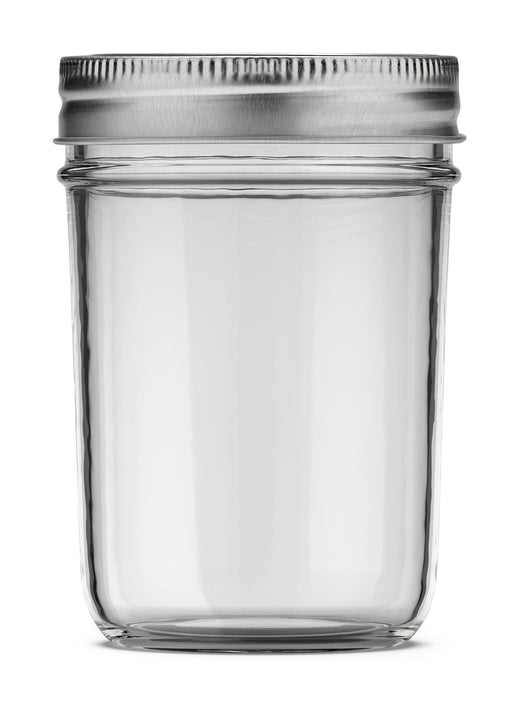 Pur Mason Smooth Design Regular Mouth Glass Jar with Lid & Band, 8-oz, 12-pk