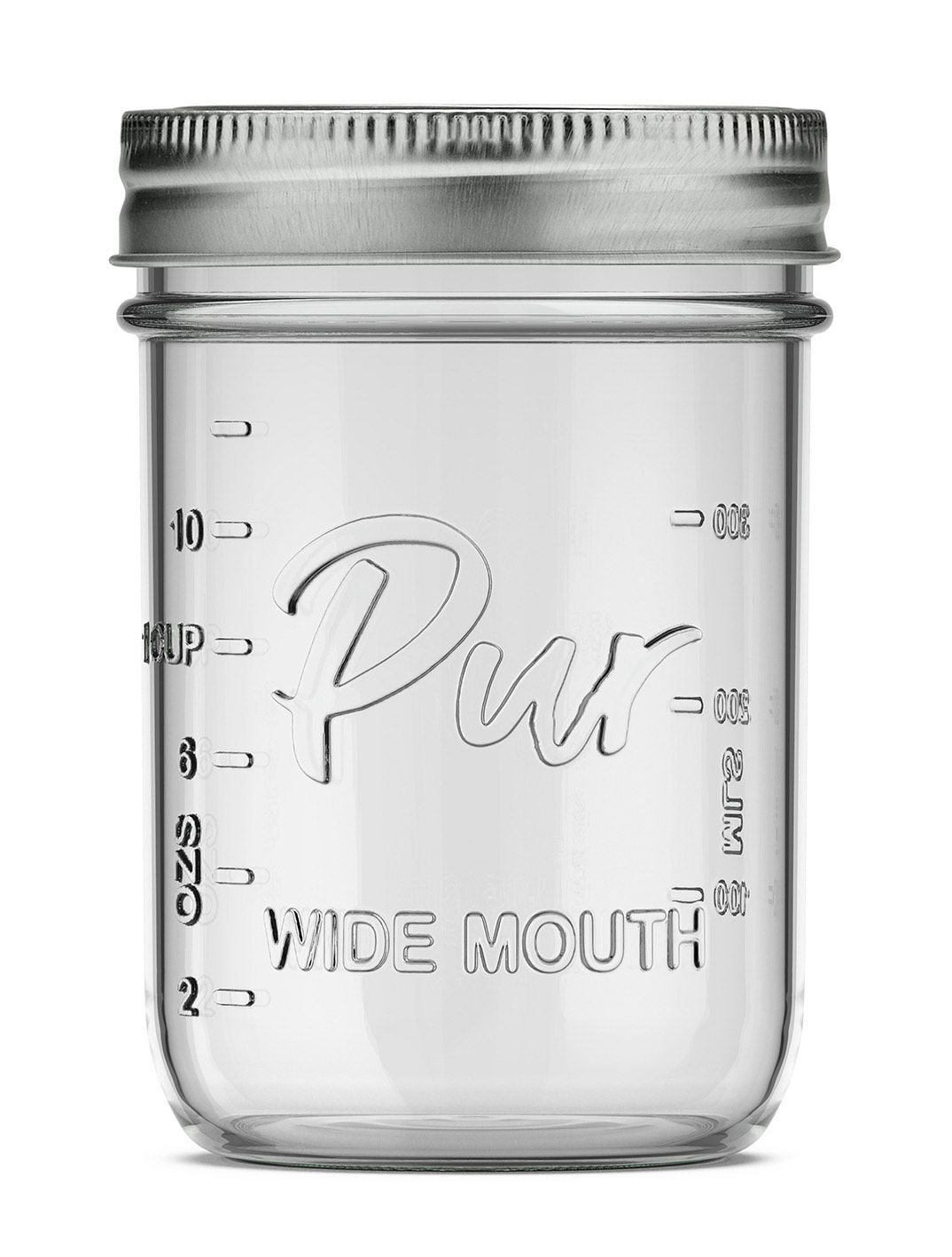 Pur Mason Wide Mouth Canning Glass Jar with Lid & Band, 16-oz/473-mL, 12-pk