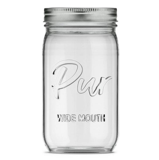 Pur Mason Wide Mouth Canning Glass Jar with Lid & Band, 32-oz/946-mL, 12-pk