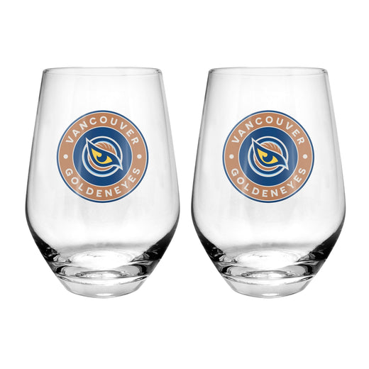 PWHL Vancouver Goldeneyes Stemless Wine Glass, 19-oz, 2-pk