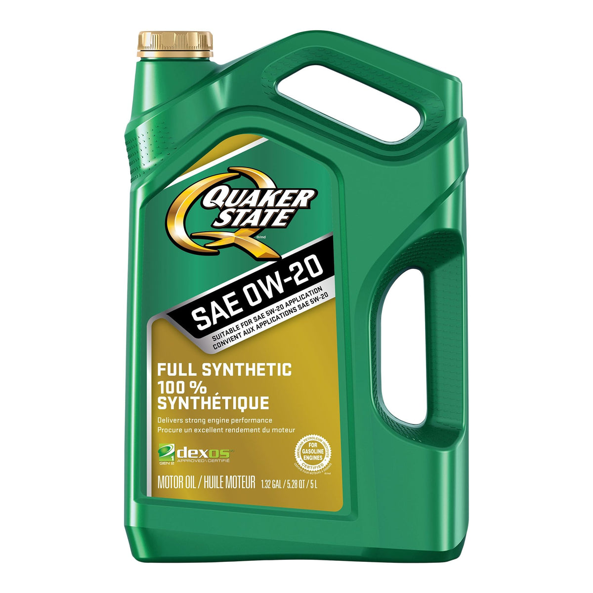 Quaker State Full Synthetic 0W20 Engine/Motor Oil, 5-L