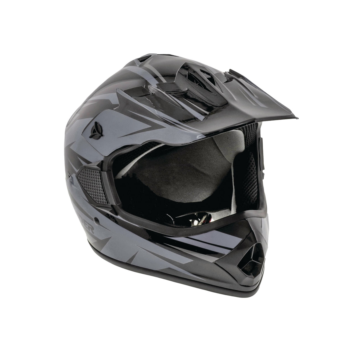 Raider GX4 Youth Dirt Bike/ATV Helmet, Grey/Black, Assorted Sizes