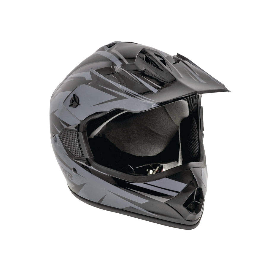 Raider GX4 Youth Dirt Bike/ATV Helmet, Grey/Black, Assorted Sizes