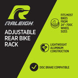 Raleigh Adjustable Rear Bike Rack, Lightweight, Aluminum, Black image 6