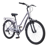 Raleigh Campus Comfort Bike, Alloy V-brakes, 26-in, Silver