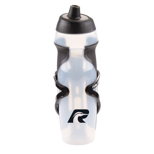 Raleigh Easy-Squeeze Bike Water Bottle withCage/Holder, Transculent, 20.2-oz