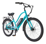 Raleigh Oceania Lightweight Electric Bicycle with Front & Rear Lights, 26-in Wheel, Blue