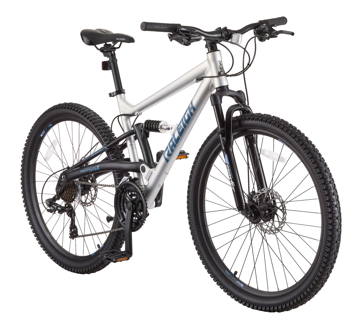 Raleigh Tracker DS Mountain Bike with 21-Speed Shimano Shifting System, Silver