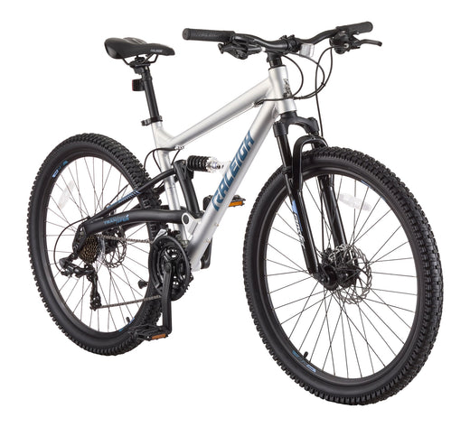 Raleigh Tracker DS Mountain Bike with 21-Speed Shimano Shifting System, Silver
