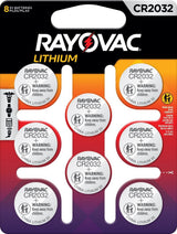 Rayovac CR2032 Lithium Coin Batteries, 8-ct