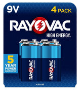 Rayovac HIGH ENERGY 9V/9 Volt Alkaline Batteries, Long Lasting, All Purpose, 4-pk image 2