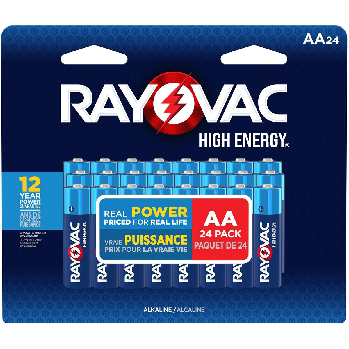 Rayovac HIGH ENERGY AA Alkaline Batteries, Long Lasting, All Purpose, 24-pk