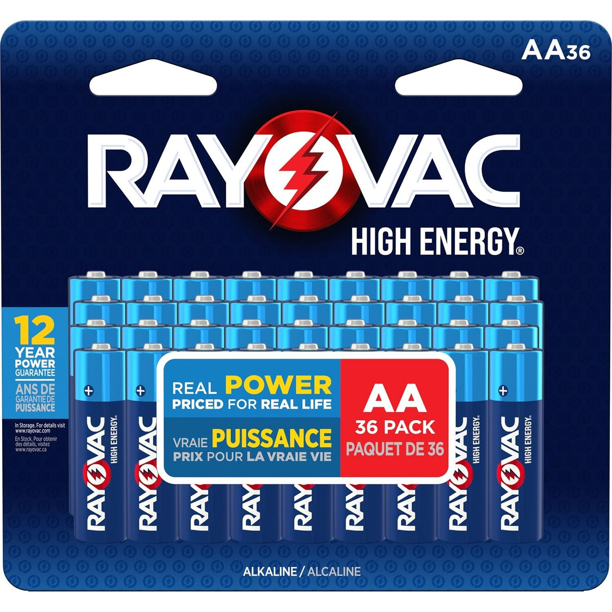Rayovac HIGH ENERGY AA Alkaline Batteries, Long Lasting, All Purpose, 36-Pk