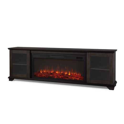 Real Flame Benjamin Landscape Electric Fireplace TV Stand, 81-in, 1500W, Includes Remote Control, Weathered Wood