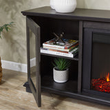 Real Flame Benjamin Landscape Electric Fireplace TV Stand, 81-in, 1500W, Includes Remote Control, Weathered Wood image 4