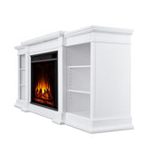 Real Flame Eliot Grand Entertainment VividFlame Media Indoor Electric Fireplace TV Stand, 1500W, Includes Remote Control & Firebox, White image 2