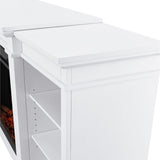 Real Flame Eliot Grand Entertainment VividFlame Media Indoor Electric Fireplace TV Stand, 1500W, Includes Remote Control & Firebox, White image 3