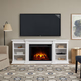 Real Flame Eliot Grand Entertainment VividFlame Media Indoor Electric Fireplace TV Stand, 1500W, Includes Remote Control & Firebox, White image 4