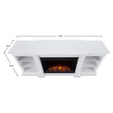 Real Flame Eliot Grand Entertainment VividFlame Media Indoor Electric Fireplace TV Stand, 1500W, Includes Remote Control & Firebox, White image 5