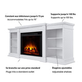 Real Flame Eliot Grand Entertainment VividFlame Media Indoor Electric Fireplace TV Stand, 1500W, Includes Remote Control & Firebox, White image 6