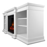 Real Flame Fresno Electric Media Indoor Electric Fireplace TV Stand, 72-in, 1500W, White image 2