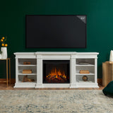 Real Flame Fresno Electric Media Indoor Electric Fireplace TV Stand, 72-in, 1500W, White image 8
