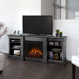Real Flame Fresno Media Indoor Electric Fireplace TV Stand, 72-in, 1500W, Black image 7
