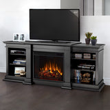 Real Flame Fresno Media Indoor Electric Fireplace TV Stand, 72-in, 1500W, Black image 8