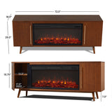 Real Flame Morris Media Indoor Electric Fireplace TV Stand, 72-in, 1500W, Includes Remote Control & Firebox, Vintage Black Maple image 6