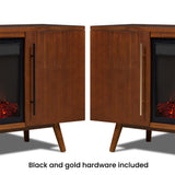 Real Flame Morris Media Indoor Electric Fireplace TV Stand, 72-in, 1500W, Includes Remote Control & Firebox, Vintage Black Maple image 8