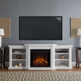 Real Flame Valmont Media Indoor Electric Fireplace TV Stand, 74-in, 1500W, Includes Remote Control & Firebox, White image 5