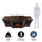 Real Flame Valmont Media Indoor Electric Fireplace TV Stand, 74-in, 1500W, Includes Remote Control & Firebox, Chestnut Oak image 7