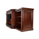 Real Flame Valmont Media Indoor Electric Fireplace TV Stand, 74-in, 1500W, Includes Remote Control & Firebox, Dark Mahogany image 3