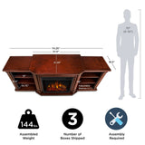 Real Flame Valmont Media Indoor Electric Fireplace TV Stand, 74-in, 1500W, Includes Remote Control & Firebox, Dark Mahogany image 6