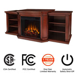 Real Flame Valmont Media Indoor Electric Fireplace TV Stand, 74-in, 1500W, Includes Remote Control & Firebox, Dark Mahogany image 7