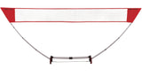 Rec-Tek Outdoor Portable Easy Set-up Badminton Net, Red, 15-ft, 7-pk, All Ages, for Lawn Game Activities
