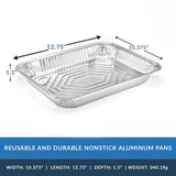 Rectangle Foil Reusable Half Size Steam Baking Pan, Silver, 12-in, for Baking/Cooking/Steaming image 4