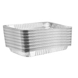 Rectangle Foil Reusable Medium Size Steam Baking Pan, Silver, 20-in, for Baking/Cooking/Steaming