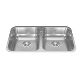 Reginox in FB Double Stainless Steel Sink, 30.88x17.75x7-in