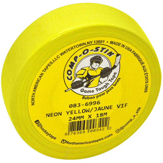 Renfrew or Comp-o-stik Hockey Tape, Bright Yellow, 24-mm x 18-m
