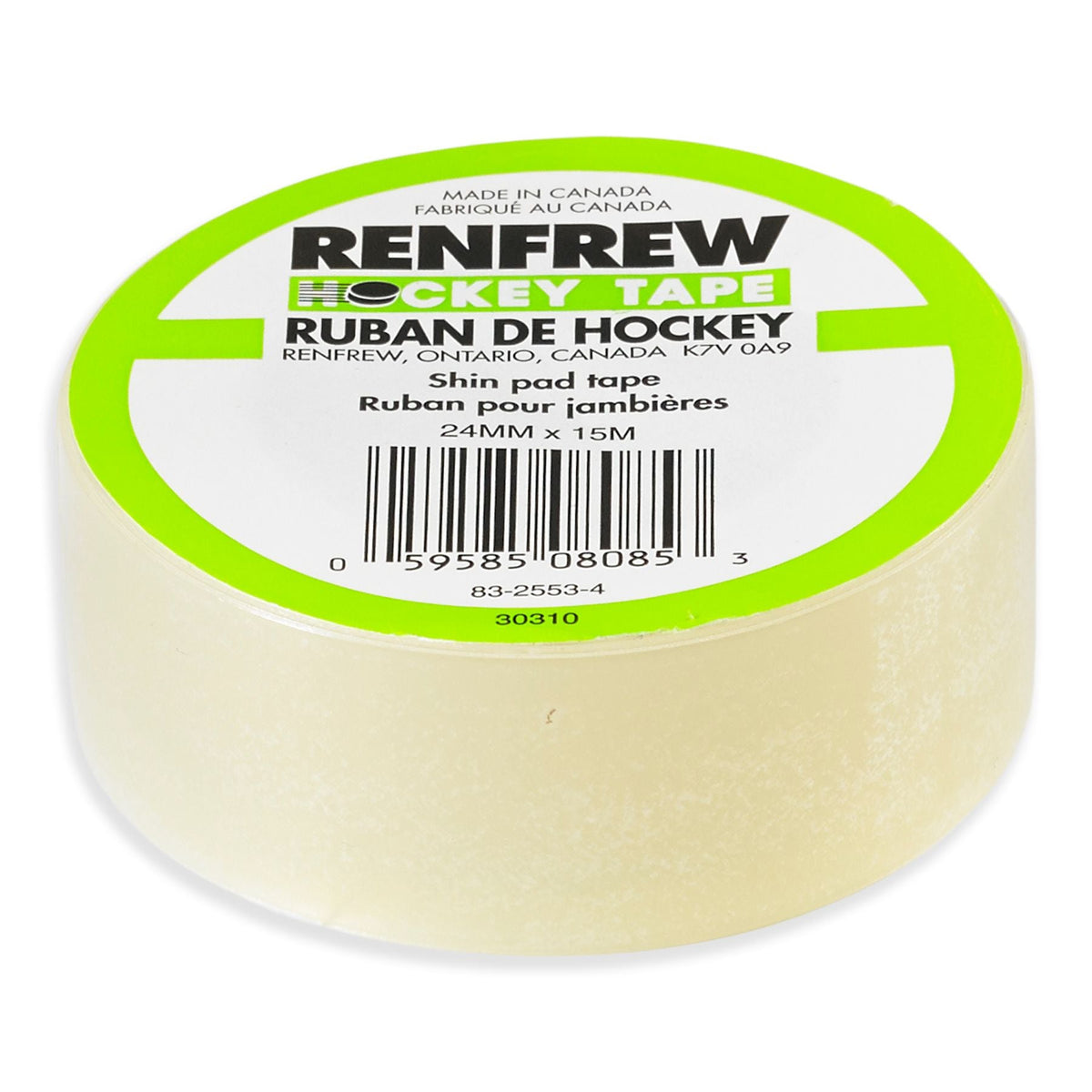 Renfrew Shin Pad Hockey Tape, Clear, 24-mm x 15-m