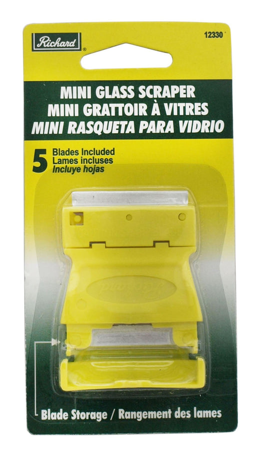 Richard Mini Glass Scraper with Single Edge Razor Blades, 6-pc