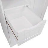 RiverRidge Home Ashland Single Door Bathroom & Laundry Storage Cabinet with 3 Drawers, Open Cubby & Adjustable Shelf, White image 2