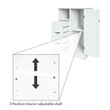 RiverRidge Home Ashland Single Door Bathroom & Laundry Storage Cabinet with 3 Drawers, Open Cubby & Adjustable Shelf, White image 5