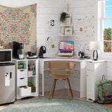 RiverRidge Home Ashland Single Door Bathroom & Laundry Storage Cabinet with 3 Drawers, Open Cubby & Adjustable Shelf, White image 7