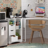 RiverRidge Home Ashland Single Door Bathroom & Laundry Storage Cabinet with 3 Drawers, Open Cubby & Adjustable Shelf, White image 8