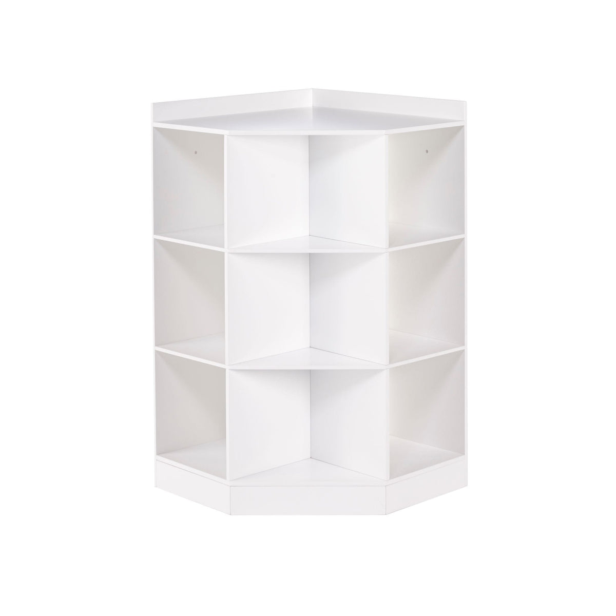 RiverRidge Home Kids' Playroom Corner Cabinet with 6 Toy Storage Cubbies & 3 Shelves, White