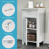 RiverRidge Home Somerset Single Door Bathroom & Laundry Storage Cabinet with Drawer & Adjustable Shelf, White image 5